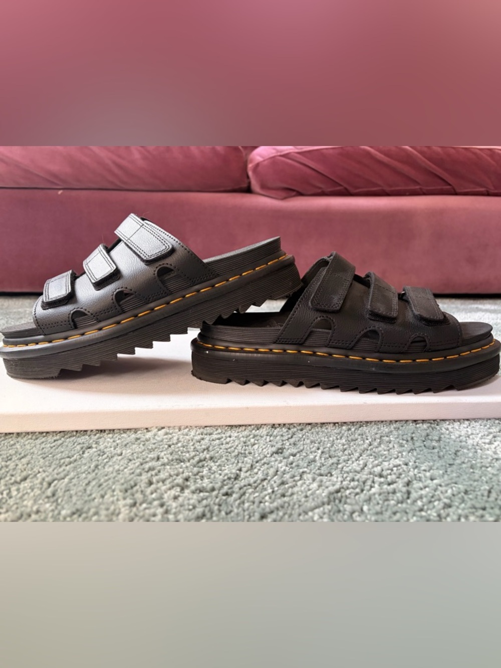 Dr. Martens Black Platform Fisherman Sandals | Triple Strap | Size 10